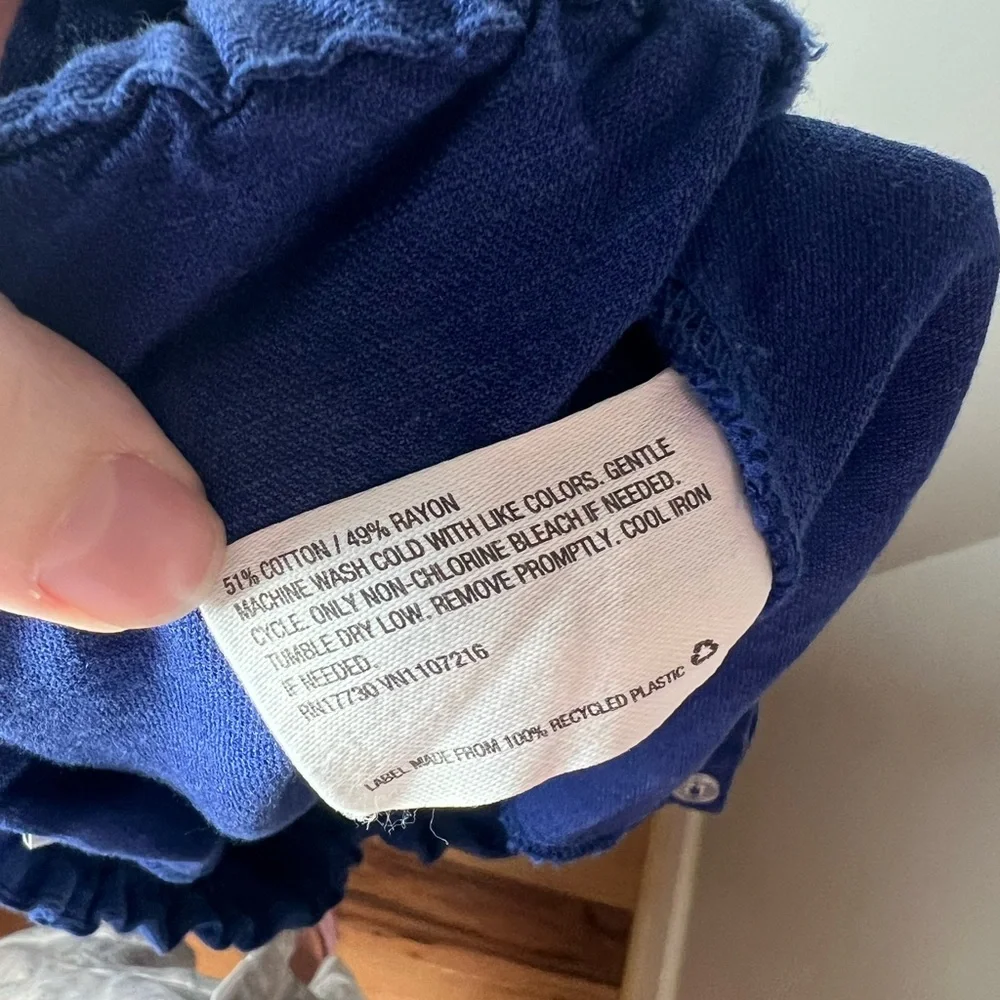 The Nines By Hatch Maternity Blue Textured Ankle Pants Stretch Cotton Size L - Picture 4 of 4